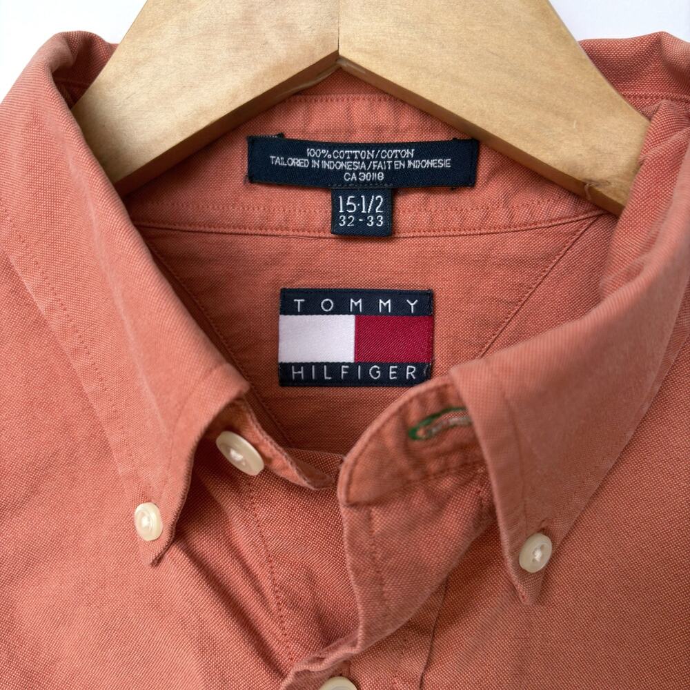 Vintage Tommy Hilfiger Button Down Shirt 100% Heavy Cotton Size 15.5 | 32-33 | M - Picture 2 of 8